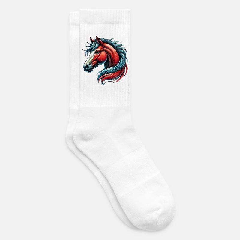 Pferd - Tennissocken - Weiß
