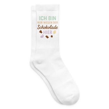 Ich bin nur wegen der Schokolade hier - Tennissocken - Weiß - Rechts