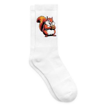 Witziger Eichhörnchen CartoonMit Eichel - Tennissocken - Weiß - Rechts
