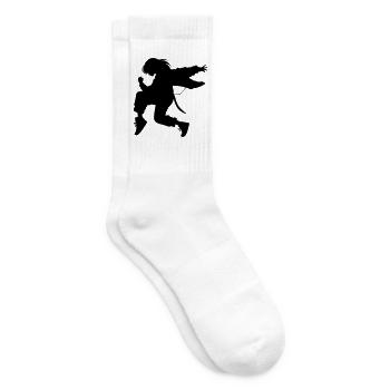 Breakdance B-Girl Silhouette in Action - Tennissocken - Weiß - Rechts