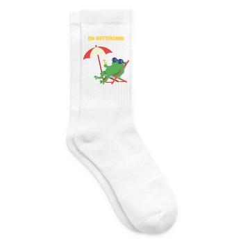 Frosch Strandurlaub mit Cocktail. Geiles Wetter! - Tennissocken - Weiß - Rechts