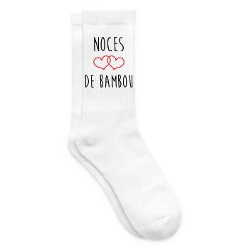 bamboo wedding 79 years of marriage - Tennis socks - white - Right