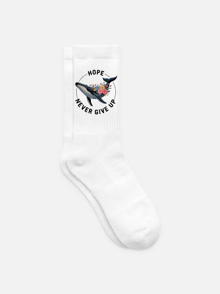 NEVER GIVE UP • FANSHIRT - Tennissocken - Weiß