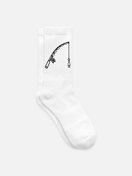 Angel weiß angeln Angelsport Geschenk Angler Angel - Tennissocken - Weiß