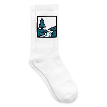 Logo de la nature de la forêt de la rivière - Chaussettes de tennis - blanc - Droite