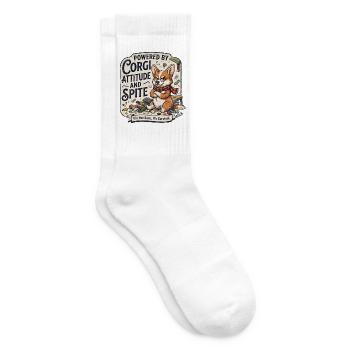 Angetrieben von Corgi-Attitüde und Trotz lustiger Hund - Tennissocken - Weiß - Rechts
