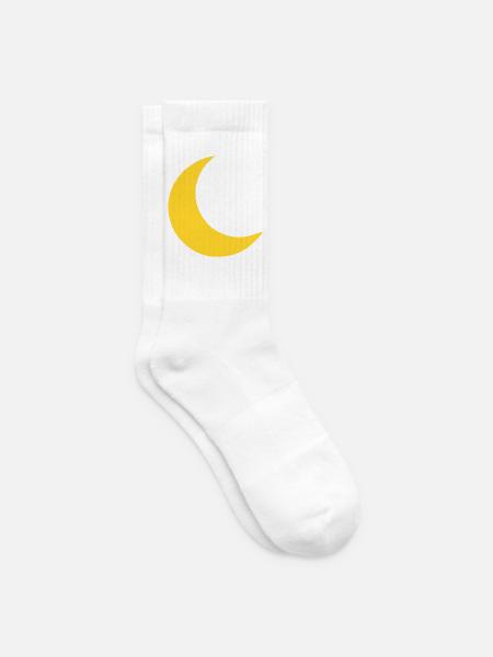 Mond Sichel Gelb - Tennissocken - Weiß