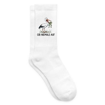Gib niemals auf - Tennissocken - Weiß - Rechts