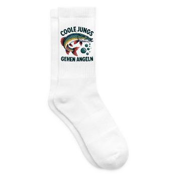 Coole Jungs Gehen Angeln - Tennissocken - Weiß - Rechts