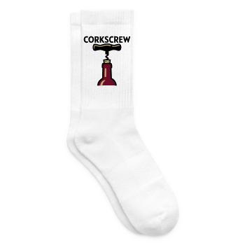 Korkenzieher Wein Grafik - Tennissocken - Weiß - Rechts