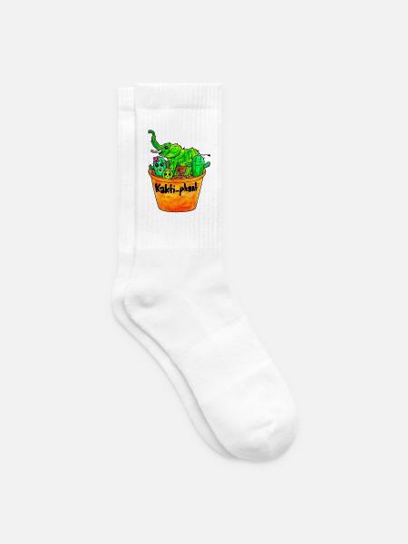 Kaktusphant im Blumentopf - Tennissocken - Weiß
