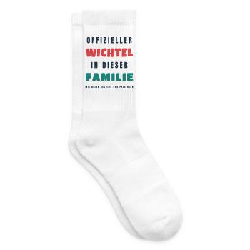 Offizieller Wichtel in dieser Familie - Advent - Tennissocken - Weiß - Rechts