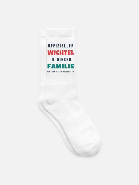 Offizieller Wichtel in dieser Familie - Advent - Tennissocken - Weiß