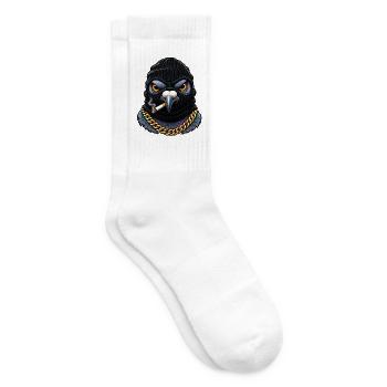 Böse Taube mit Sturmhaube - Tennissocken - Weiß - Rechts