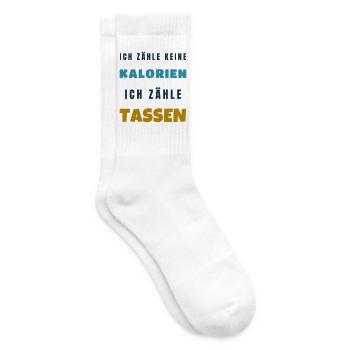 Ich zähle keine Kalorien ich zähle Tassen - Tennissocken - Weiß - Rechts