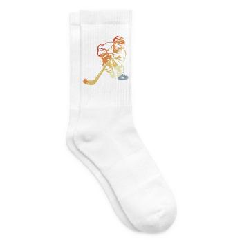 Eishockeyspieler Retro - Tennissocken - Weiß - Rechts