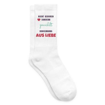 Bonusmama nicht geboren sondern gewählt - Gift - Tennissocken - Weiß - Rechts