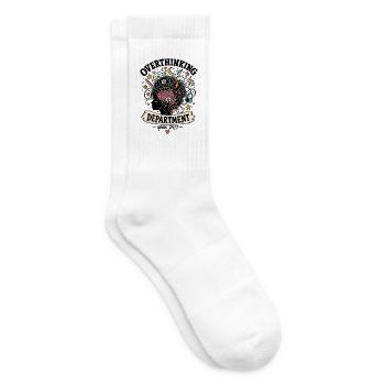 Overthinking Department – Open 24/7 - Tennissocken - Weiß - Rechts
