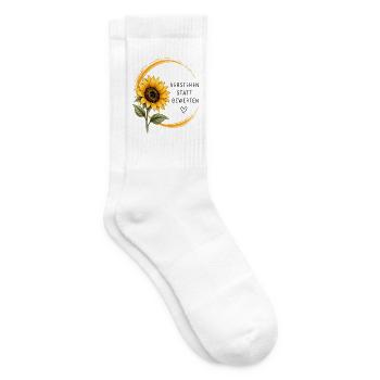 Verstehen statt bewerten – Sonnenblume Awareness - Tennissocken - Weiß - Rechts