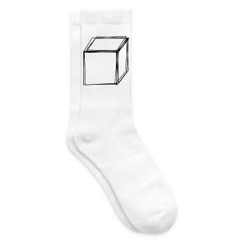 Bauklotz handgezeichnet - Tennissocken - Weiß - Rechts