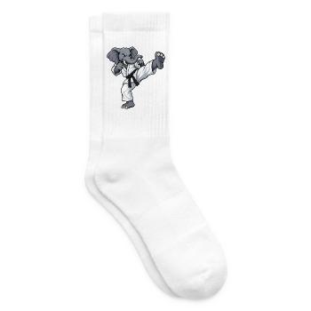 Elefant beim Karate - Tennissocken - Weiß - Rechts