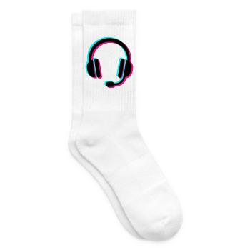 Gamer Headset Glitch Icon - Tennissocken - Weiß - Rechts