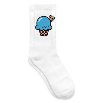 Blaue Eiscreme Waffel Icon - Tennissocken - Weiß - Rechts