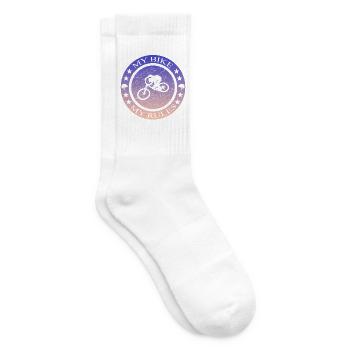 Bike Regeln Emblem Mountainbike - Tennissocken - Weiß - Rechts