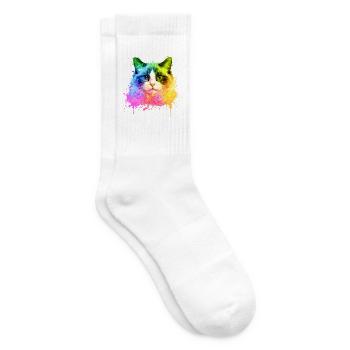 Ragdoll Katze Aquarell Illustration - Tennissocken - Weiß - Rechts