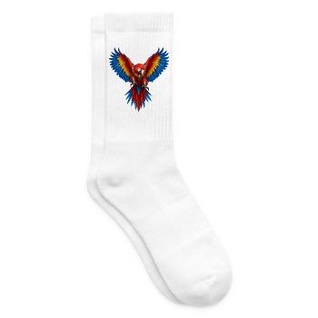 Feuriger Papagei im Goldpanzer - Tennissocken - Weiß - Rechts