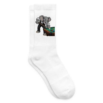 Elefant beim Billard - Tennissocken - Weiß - Rechts