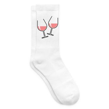 2 Roséweingläser Prosten Zu, Wein Bauchig Offen 2C - Tennissocken - Weiß - Rechts