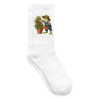 Frosch bei der Tomatenernte - Tennissocken - Weiß - Rechts