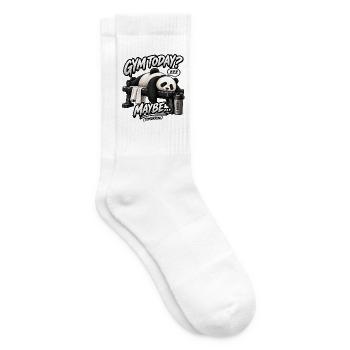 Heute Fitnessstudio? Vielleicht morgen – Funny Panda - Tennissocken - Weiß - Rechts