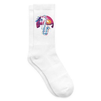 Saxophon Steamwave - Tennissocken - Weiß - Rechts
