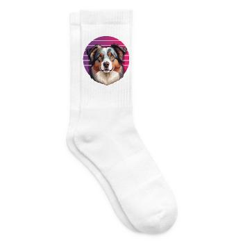 Australian Shepherd - Mein treuer Aussie - Tennissocken - Weiß - Rechts
