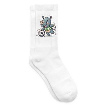 Rhino Fußballheld im Grün - Tennissocken - Weiß - Rechts