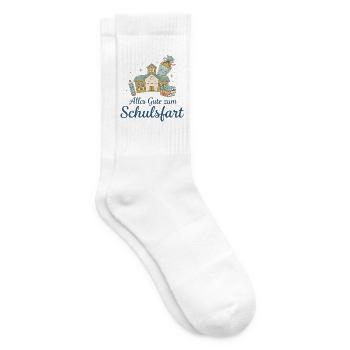 Schulstart Glücksillustration - Tennissocken - Weiß - Rechts