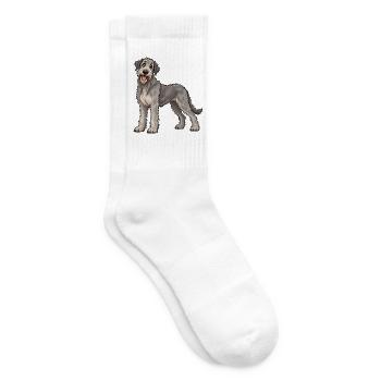 Irischer Wolfshund Kawaii Style – Süßer Hund - Tennissocken - Weiß - Rechts