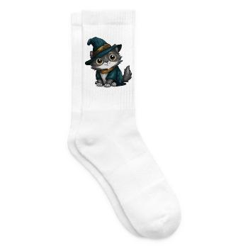 Katzenzauberer im Hexenkittel - Tennissocken - Weiß - Rechts