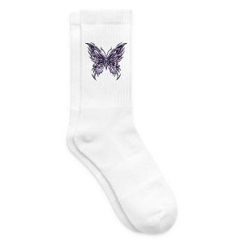 Chrom Schmetterling - Tennissocken - Weiß - Rechts