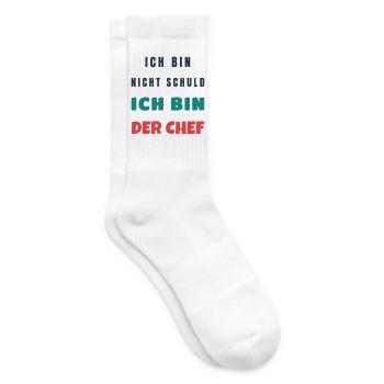 Ich Bin Nicht Schuld Ich Bin Der Chef Spruch - Tennissocken - Weiß - Rechts