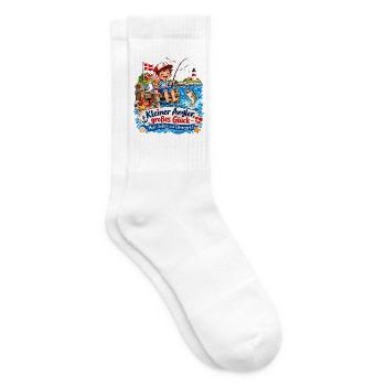 KleinerAngler GroßesGlück Küstenpoesie - Tennissocken - Weiß - Rechts