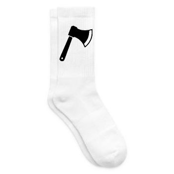 Axt Beil Holzfäller Geschenk  - Tennissocken - Weiß - Rechts