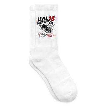 Level 18 Freigeschaltet Volljährig Geburtstag - Tennissocken - Weiß - Rechts
