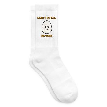 Don’t steal my egg – wütendes Ei lustiger Spruch - Tennissocken - Weiß - Rechts