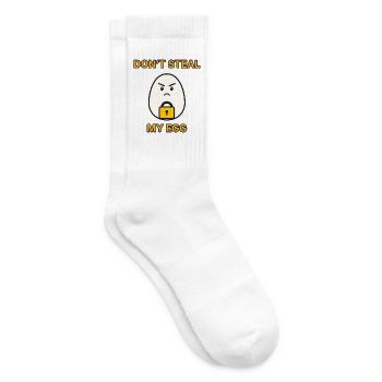 Ei mit Schloss – Don’t steal my egg – Frühstück - Tennissocken - Weiß - Rechts