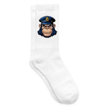 Affen Polizei - Tennissocken - Weiß - Rechts