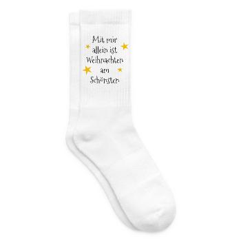 Mit mir allein ist Weihnachten am schönsten - Tennissocken - Weiß - Rechts