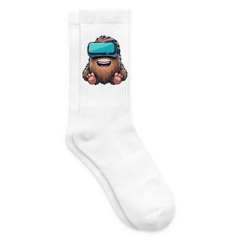 Bigfoot Sasquatch Süß Comic Cartoon VR Virtual Rea - Tennissocken - Weiß - Rechts
